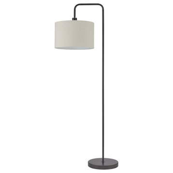Barden 58" Floor Lamp, Dark Bronze/Shade: Beige Fabric
