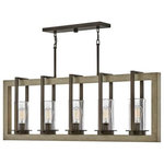 Hinkley - Hinkley 20035WB Riverwood, 5 Light Outdoor Linear Hanging Lanternn - Transitional in style, Riverwood blends in with aRiverwood 5 Light Ou Warm Bronze Clear Gl *UL: Suitable for wet locations Energy Star Qualified: n/a ADA Certified: n/a  *Number of Lights: 5-*Wattage:100w Incandescent bulb(s) *Bulb Included:No *Bulb Type:Incandescent *Finish Type:Warm Bronze