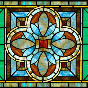 Bathroom Stained Glass Panel #3048 Suffolk Window