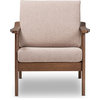 Venza Lounge Chair - Light Brown, " Walnut" Brown