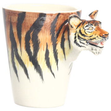Tiger 3D Ceramic Mug, Orange