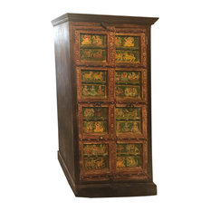 Mogulinterior - Consigned Antique Armoire India Cabinet - Armoires and Wardrobes