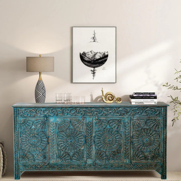 Antique Carved Zen Wall Panel & Headboards