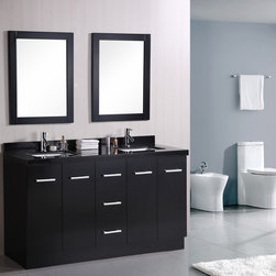 60 inch Contemporary Double Sink Bathroom Vanity Set - Bathroom Vanities And Sink Consoles