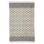 Jaipur Living - Jaipur Living Cidra Handmade Geometric Area Rug, Black/Cream, 9'x12' - The Moroccan-inspired styles of the Maracas collection offer a boho-chic look to modern homes. The duo-toned black and cream Cidra design lends a pop of pattern with on-trend tribal appeal. Handwoven on durable wool, this texture-rich rug features a flatwoven border detail and high-low pile that complements the geometric accents.