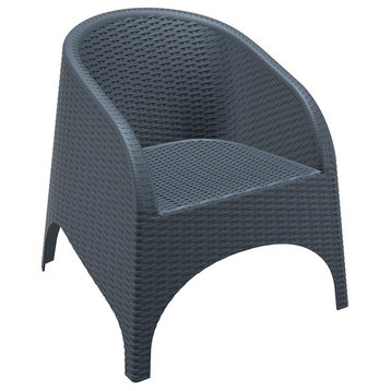 Aruba Resin Wickerlook Chair, Dark Gray, Set of 2