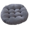 21-Inch Round Floor Pillow Tufted Support Padded Boosted Cushion, Gray