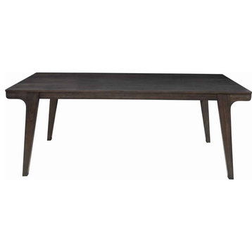 Rectangular Dining Table With Angled Legs And Grain Details, Brown