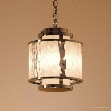 Luxury Art Deco Pendant Light, Chesapeake Series, Brushed Nickel
