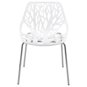 Modern Asbury Dining Chair w/ Chromed Legs