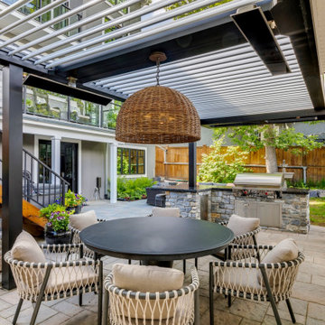 South Calgary StruXure Adjustable Pergola over Outdoor Kitchen