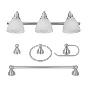 5-Piece Estorial Brushed Steel All-In-One Bath Set