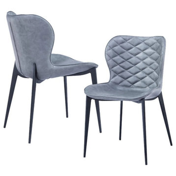 MaryEllen Modern Gray and Black Dining Chair, Set of 2
