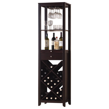 15"x19"x69" Wenge Wood Wine Cabinet