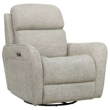 Parker Living Quest Swivel Glider Cordless Recliner Powered by FreeMotion, Upgrade Muslin