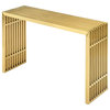 Modern Deco Living Console Entry Table, Metal Steel Stainless Steel Glass, Gold