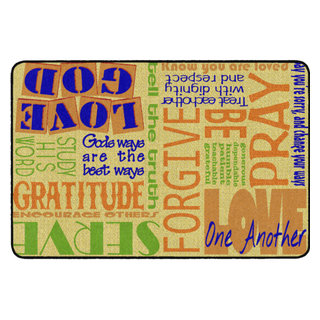 Flagship Carpets VA316-22A 4'X6' Walk His Walk Yellow Educational Rug ...