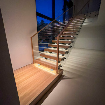 Project #126 | Contemporary Staircases with Integrated LEDs & Glass Railing