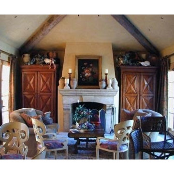 Limestone Fireplace Mantel, Woodside