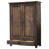 Frederick Linen Closet/Armoire, Antique Brown, 52x22x80