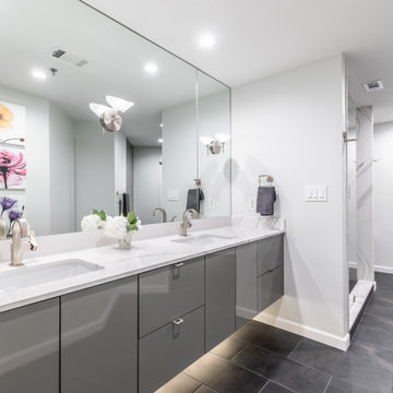 Custom StyleCraft flat panel cabinets in high-gloss finish
