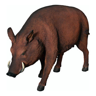 Life-Size Razorback Wild Boar Statue, 47
