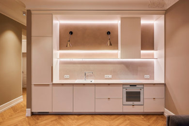 サンクトペテルブルクにあるコンテンポラリースタイルのおしゃれなキッチンの写真