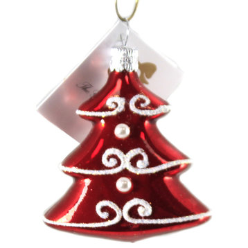 Golden Bell Collection Tiered Christmas Tree Glass Ornament Nm752 Red