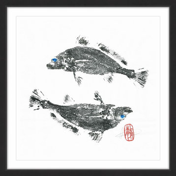 "Croakers Go Ying Yang" Framed Painting Print, 32"x32"