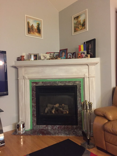 Painting fireplace dark grey