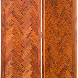 Santos Mahogany Herringbone Room Divider - Screens And Room Dividers