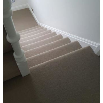 Brown Carpet Installation to Stairs