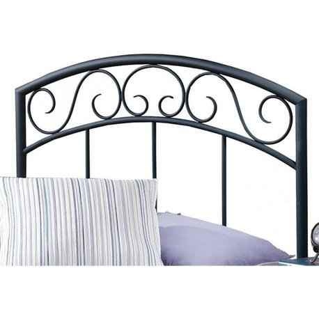 Hawthorne Collections Metal Twin Spindle Headboard in Textured Black