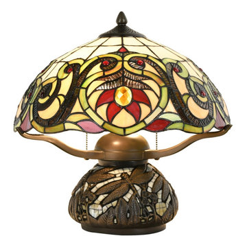 Table Lamp, Victorian Dragonfly, Floral