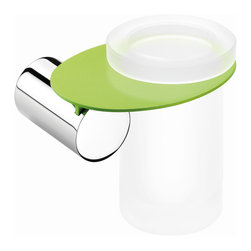 Secret Bath. Wall toothbrush holder, chrome-green. Giselle Collection. - Toothbrush Holders