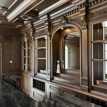 Classic Handcrafted Wood Home Bar in NJ.