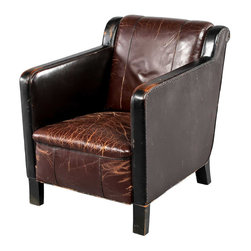 Danish Brown Leather Club Armchair - Armchairs And Accent Chairs
