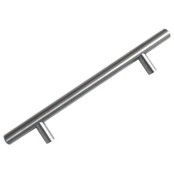 HIC Bar Pull Cabinet Handle Brushed Nickel Solid Steel, 5" X 8"