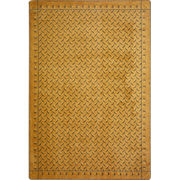 Joy Carpets Kaleidoscope, Whimsical Area Rug, Diamond Plate, 3'10"X5'4", Gold