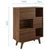 Render Three-Tier Display Storage Cabinet Stand, Walnut