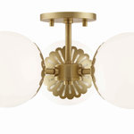 Mitzi by Hudson Valley Lighting - Paige 3-Light Semi Flush, Aged Brass Finish - We get it. Everyone deserves to enjoy the benefits of good design in their home, and now everyone can. Meet Mitzi. Inspired by the founder of Hudson Valley Lighting's grandmother, a painter and master antique-finder, Mitzi mixes classic with contemporary, sacrificing no quality along the way. Designed with thoughtful simplicity, each fixture embodies form and function in perfect harmony. Less clutter and more creativity, Mitzi is attainable high design.