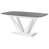 FETTO Dining Set, Grey/White Table/White Chairs