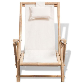 Vidaxl Outdoor Deck Chair Bamboo, Set of 2