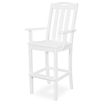 Trex Outdoor Yacht Club Bar Arm Chair, Classic White