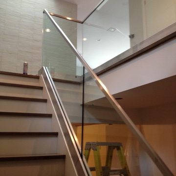 Residential Glass Railing c/w Stainless Base Shoe