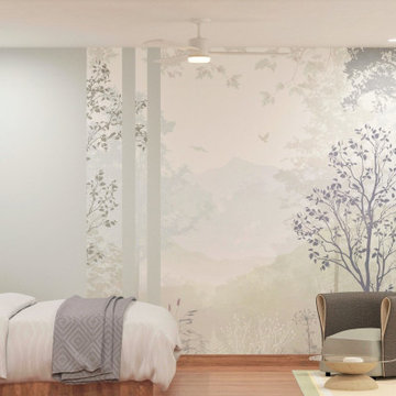 Parents' Room Wallpaper | Penthouse | Artis Interiorz | Bangalore