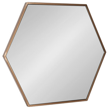 McNeer Hexagon Metal Wall Mirror, Bronze 22x25