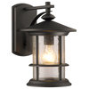 Ashley Superiora Transitional 1-Light Black Outdoor Wall Sconce 10" High