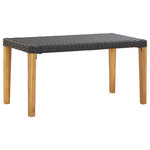 vidaXL - vidaXL Garden Bench 47.2" Black Poly Rattan/Solid Acacia Wood - vidaXL Garden Bench 47.2" Black Poly Rattan and Solid Acacia WoodvidaXL Garden Bench 47.2" Black Poly Rattan and Solid Acacia Wood - 46488, Our poly rattan garden bench combines style and functionality and is an ideal choice to relax near the swimming pool, on your patio or in the garden. Thanks to the water-resistant PE rattan material, the bench is easy to clean with a damp cloth, hardwearing and suitable for daily use. This outdoor bench features solid acacia wood legs, making it very stable and durable. The craftsmanship and the beautiful wood grains make every piece of furniture unique and slightly different from the next. This bench is easy to assemble. Note: We recommended that you cover the bench during rain, snow, frost or other harsh weather to prolong its life span.