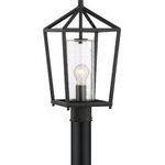 Nuvo Lighting - Nuvo Lighting 60/6595 Hopewell - 1 Light Outdoor Post Lantern - Hopewell; 1 Light; Post Lantern; Matte Black FinisHopewell 1 Light Out Matte Black Clear Se *UL: Suitable for wet locations Energy Star Qualified: n/a ADA Certified: n/a  *Number of Lights: Lamp: 1-*Wattage:60w A19 Medium Base bulb(s) *Bulb Included:No *Bulb Type:A19 Medium Base *Finish Type:Matte Black